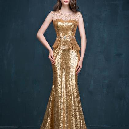 Formal Dress Mermaid Evening Dress Sequins Prom..