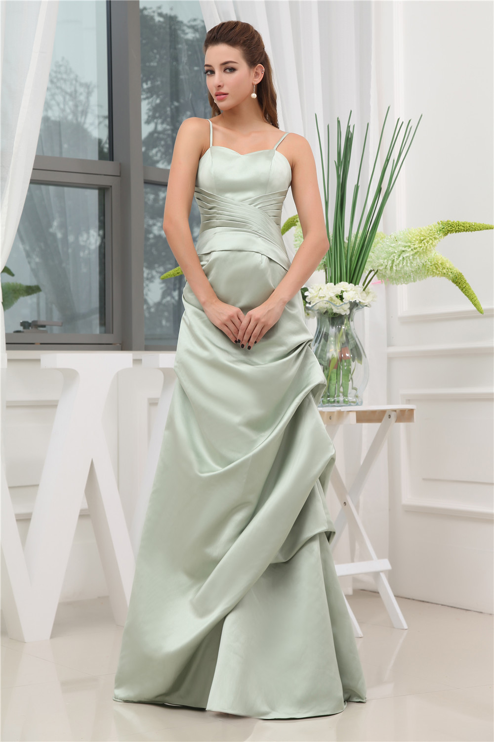 Olive Green Formal Dress for Juniors